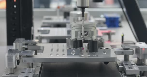 Producción Piezas Máquina Medición Coordenadas Sonda Táctil — Vídeo de stock