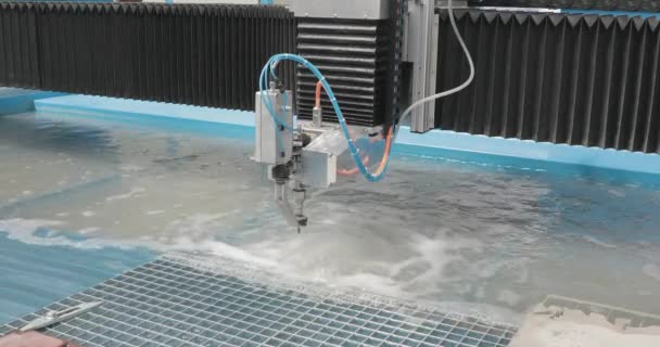 Fabricación Maquinaria Corte Cnc Chorro Agua Grande — Vídeos de Stock