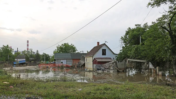 Затопленная деревня — стоковое фото