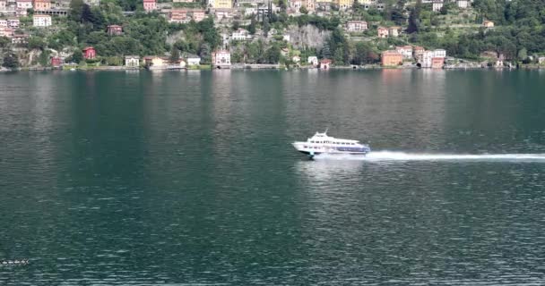 Rychlolodní Člun Jezera Como Itálii — Stock video