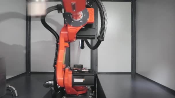 Braço Robótico Automatizado Com Fabricação Ferramentas Soldagem — Vídeo de Stock