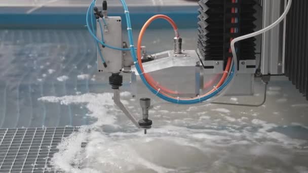Cnc Výroba Pracího Stroje Velké Vodní Trysky — Stock video