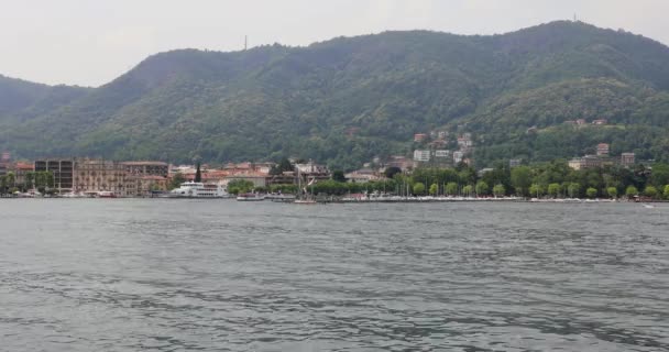 Λουγκάνο Ελβετία Ιουνίου 2019 Ημερήσια Θέα Στη Λίμνη Νερό Στο — Αρχείο Βίντεο