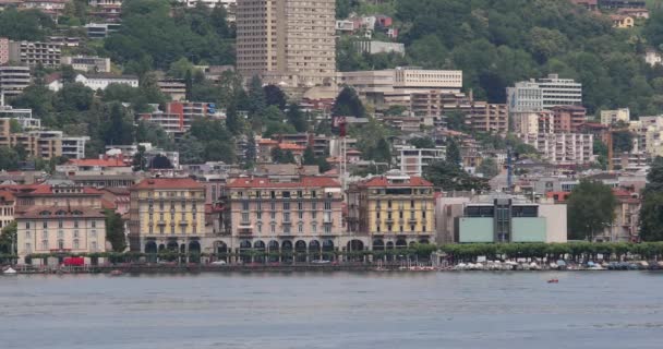 Πόλη Λουγκάνο Στη Λίμνη Τιτσίνο Στην Ελβετία — Αρχείο Βίντεο
