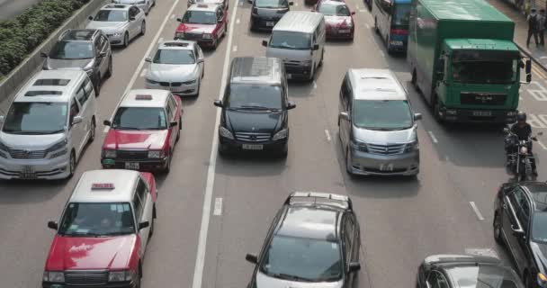 Hong Kong China Abril 2017 Congestión Atascos Tráfico Durante Hora — Vídeos de Stock