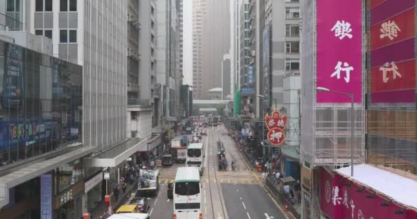 Hong Kong Cina Aprile 2017 Autobus Tram Doppio Piano Trasporti — Video Stock