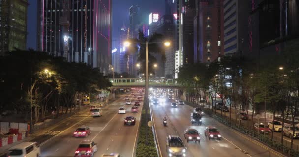 Hong Kong Cina Aprile 2017 Traffico Stradale Alla Wan Chai — Video Stock