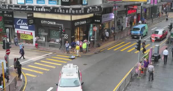 Hong Kong Cina Aprile 2017 City Life Queens Road Day — Video Stock