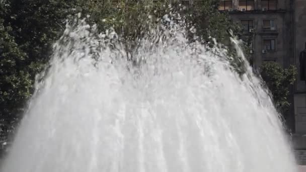 Fountain Geyser Top White Spraying Water — Stock Video