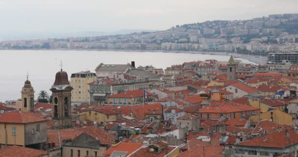 Nizza Francia Gennaio 2018 Città Vecchia Con Vista Aerea Invernale — Video Stock