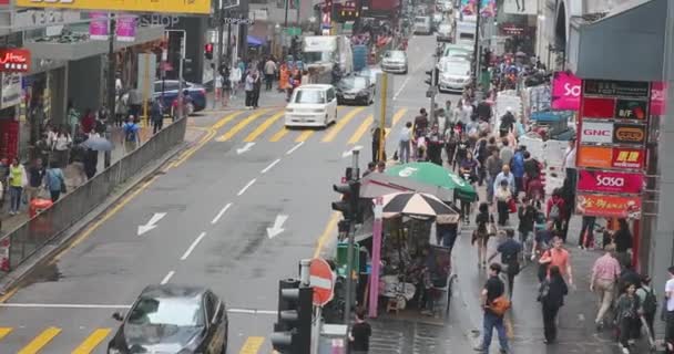 Hong Kong China Abril 2017 Día Vida Ciudad Queens Road — Vídeo de stock