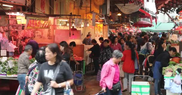 Hong Kong Çin Nisan 2017 Yerel Çiftçilere Piyasa Mong Kok — Stok video