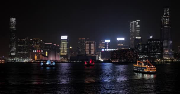 Гонконг Китай Апреля 2017 Года Коулун Сторона Гавани Виктория Цим — стоковое видео
