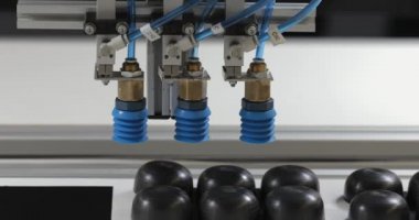 Konveyör Bantta Robot Kol Emme Kabı Vakum