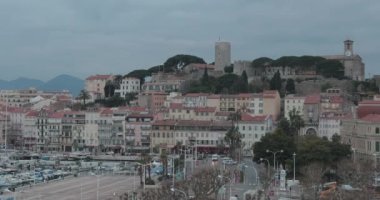 Kış Günü Cannes Fransa'da Castle Fort