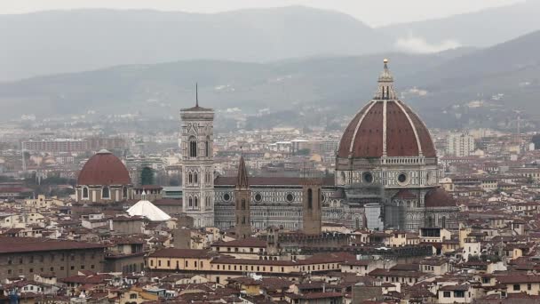 Duomo Florens Domkyrka Stadsbilden Toscana Italien Vinter — Stockvideo