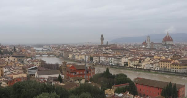 Cityscape Van Florence Toscane Italië Winter Dag — Stockvideo