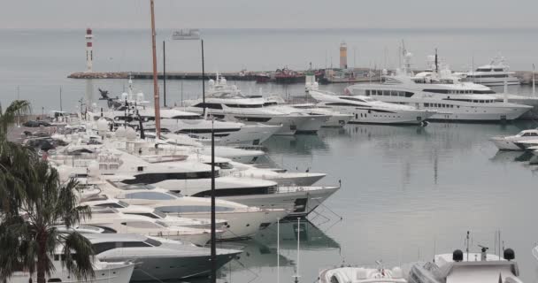 Роскошные Яхты Парусники Marina Cannes France — стоковое видео
