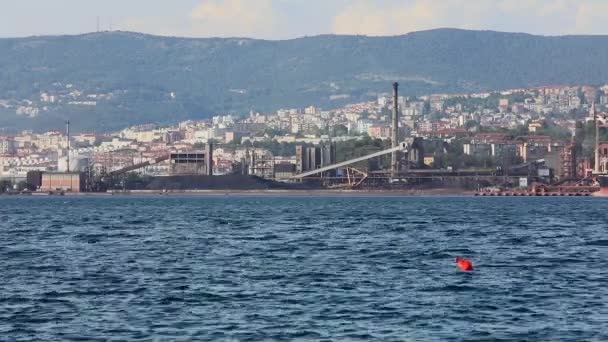Indústria Pesada Trieste Itália Mar Adriático — Vídeo de Stock