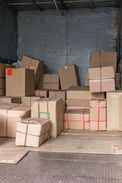 Boxes in Truck — Stock Photo, Image