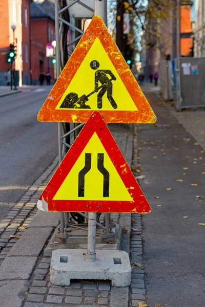 Temporary Sign Pole — Stock Photo, Image