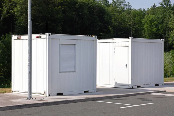 Two White Containers — Stock Photo, Image