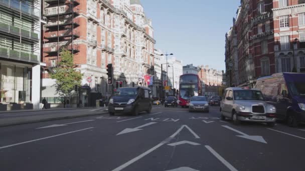 London United Kingdom November 2013 Brompton Road Winter Day Traffic — Stock Video