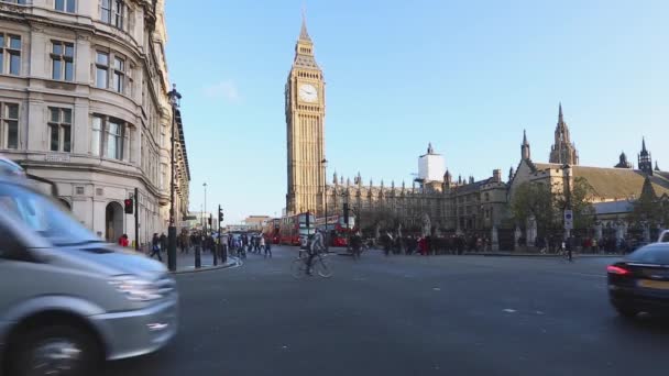 Londra Regno Unito Novembre 2013 Traffico Invernale All Incrocio Nei — Video Stock