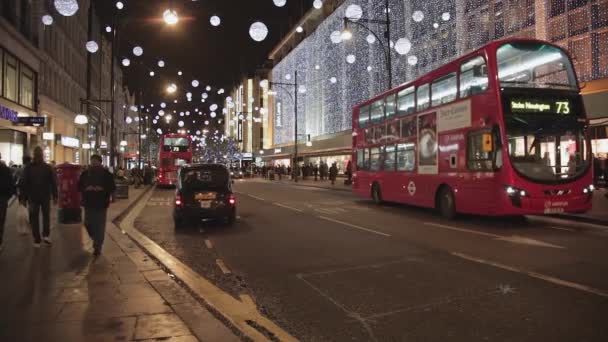 Londen Verenigd Koninkrijk November 2013 Oxford Street Met Kerst Decoratie — Stockvideo