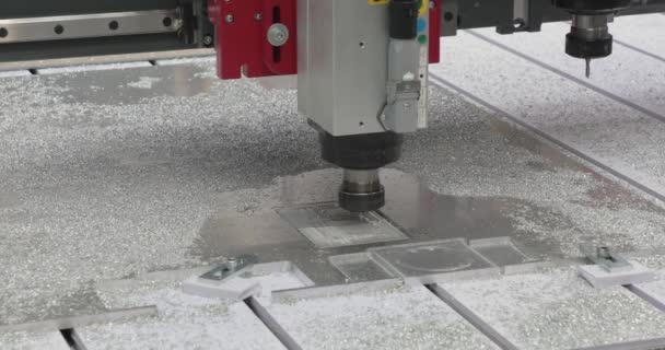 Cnc Aluminium Fräsning Bearbetning Automatiserade Produktionsverktyg — Stockvideo
