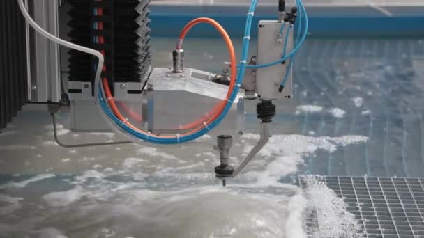 Cnc Water Jet Cutting Machinery Fabrication Tools — Stock Video