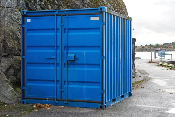 Niebieski ładunku kontenerów — Zdjęcie stockowe