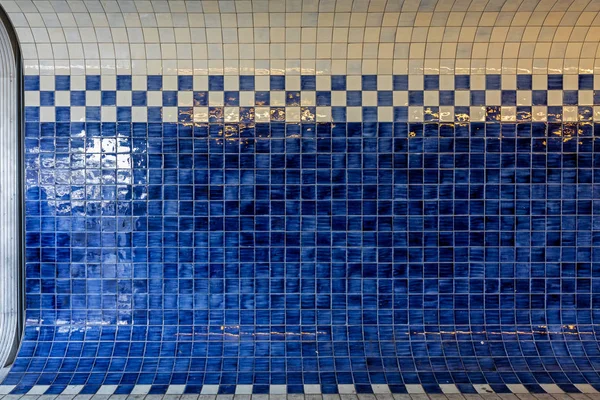 Checkered Blue Ceramic Tiles — Stock Photo, Image