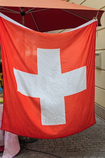 Pano de bandeira suíço — Fotografia de Stock
