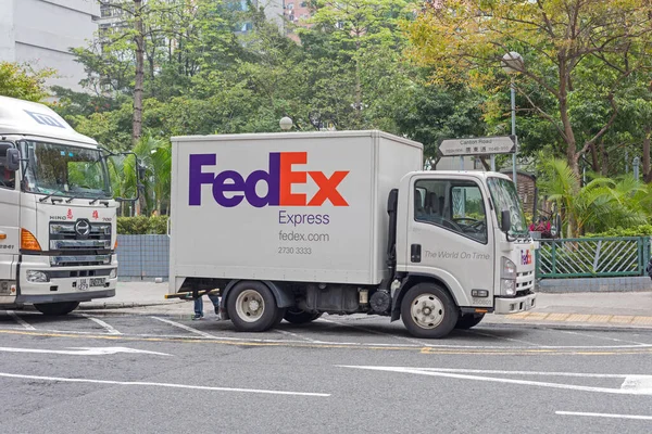 Hong Kong Cina Aprile 2017 Fedex Delivery Truck Presso Canton — Foto Stock