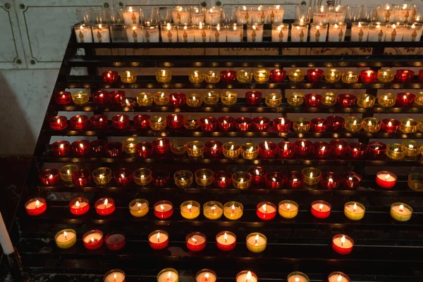 Votive Candles Rack Marseille Church — Stock fotografie