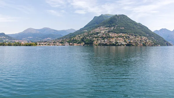 Lugano Stadt Und See Der Schweizer Landschaft — Stockfoto
