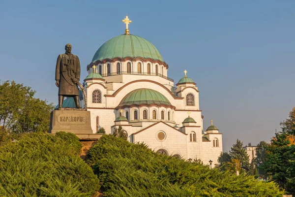 Monumento Karadjordje Iglesia San Sava Belgrado Serbia — Foto de Stock