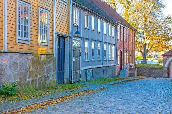 Historic Town Street Gamlebyen Fredrikstad Norway — стокове фото