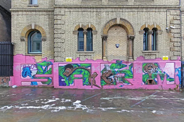 Λονδίνο Ηνωμένο Βασίλειο Ιανουαρίου 2013 Graffiti Art Building Decor Lancaster — Φωτογραφία Αρχείου