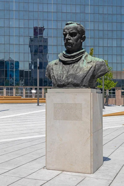 Belgrade Serbia June 2019 Dimitrije Tucovic Bust Monument Slavija Square — Stock Photo, Image