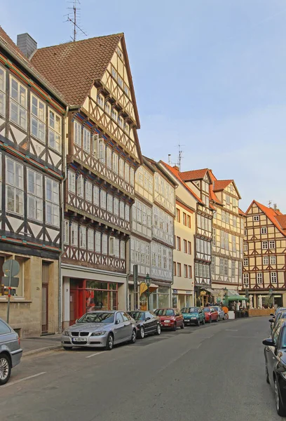 德国汉诺威 2011年5月5日 德国汉诺威Holzmarkt Square Medieval Town传统木材框架屋 — 图库照片