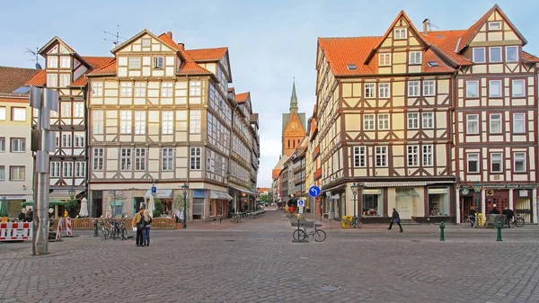 Hanover Germany May 2011 Few People Holzmarkt Square Medieval Town — Stock Photo, Image