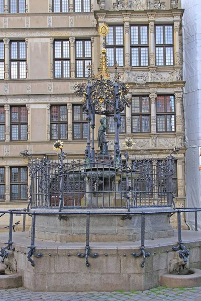 Hannover Tyskland Maj 2011 Oskar Winter Brunnens Fontän Med Bronsskulptur — Stockfoto