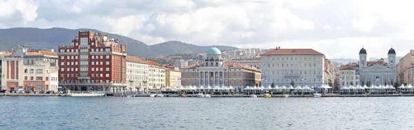Trieste Italy 2014 Panoramic Cityscape Waterfront Molo Audace Dock Trieste — 스톡 사진
