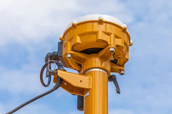 Gps Gnss Receiver Antenna Construction Machine — Stock Photo, Image