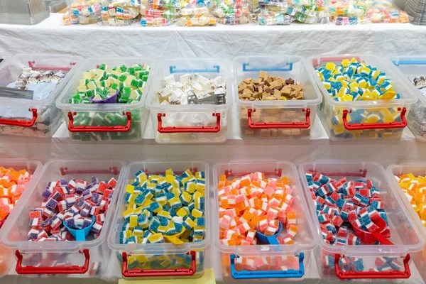 Many Gummy Candies Flavours Bulk Boxes Variety — Stock Photo, Image