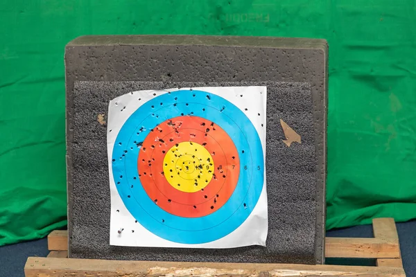 Archery Sports Target Block Many Holes — Stock Photo, Image