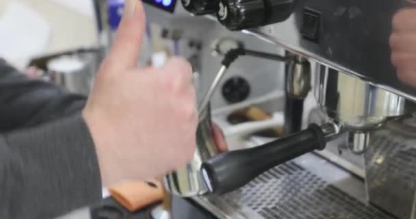 Leite Espuma Para Latte Art Coffee Barista — Vídeo de Stock
