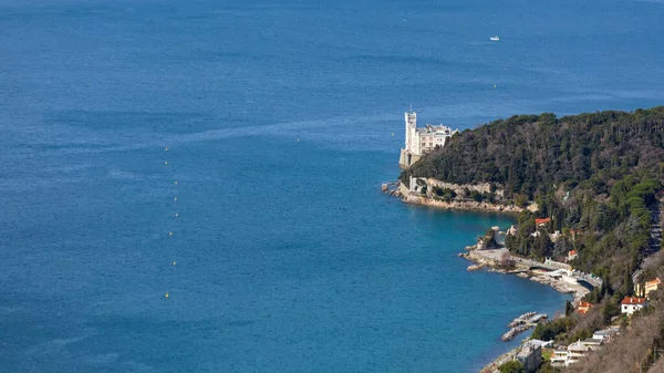 Vue Aérienne Château Miramare Près Trieste Italie — Photo